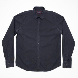 UNTUCKit Dress Shirt Men's Medium Slim Fit Solid Black Long Sleeve Button-Up